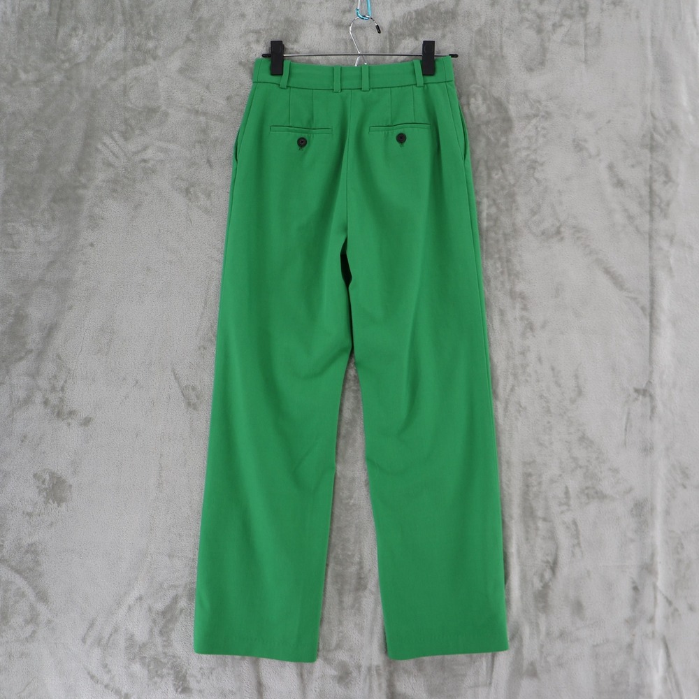 Babaton Atelier Trousers Womens 4 Green Straight Leg High Rise Tailored Pants - Picture 3 of 15